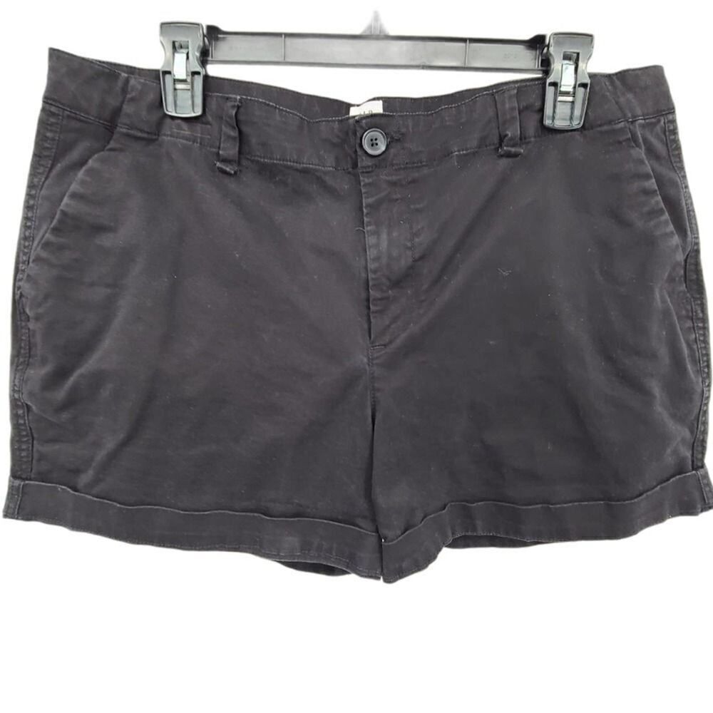 GAP Black 3” Inseam Cuffed Hem Cotton Stretch City Shorts Size 12